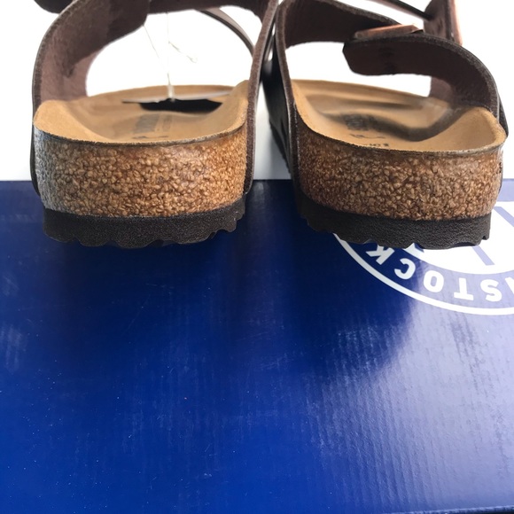 New! Birkenstock Arizona BS Dark Brown Leather Sandals Sz 41 Women 10 Men 8 - Picture 6 of 9
